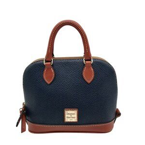 Dooney & Bourke Navy & Bown Small Zip Zip Crossbody Satchel